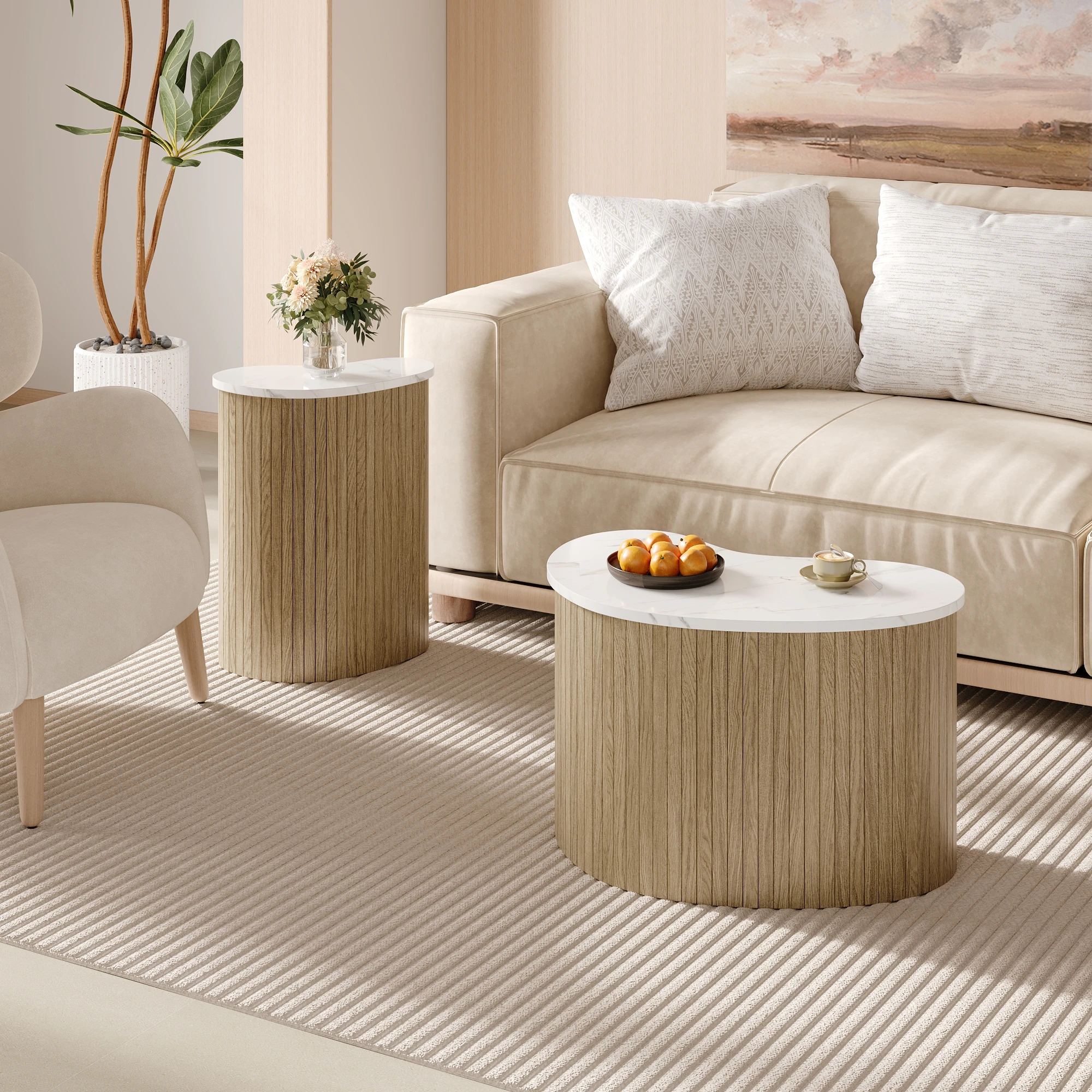 Sipora - Set med soffbord Natur - Bild 3